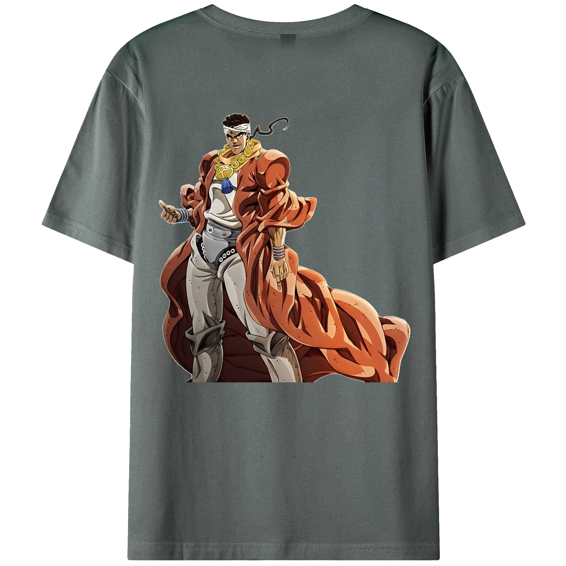 （画像用） ジョジョの奇妙な冒険 ムハンマド?アブドゥル JoJo's Bizarre Adventure Muhammad Avdol 綿100％ メンズ半袖Tシャツ（バックプリント） 通気性